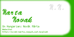 marta novak business card